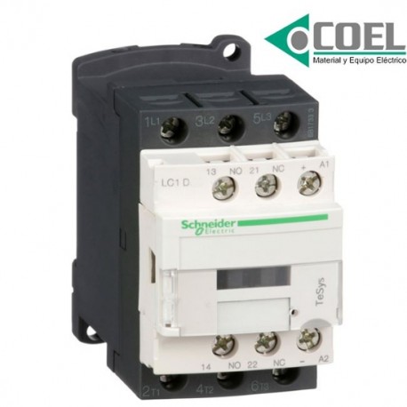 CONTACTOR MAGNÉTICO - 3POLOS - 12AMPERES - 24V - CORRIENTE DIRECTA - 1NA-1NC - TESYS -LC1D12BD - SCHNEIDER ELECTRIC