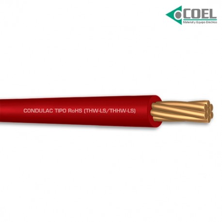 CABLE THWLS 90 600V CALIBRE 10 CONDULAC ROJO MTO. CTHW10R