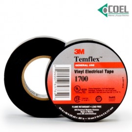 CINTA VINIL NEGRA DE 19 MM 3M - 18.3 M - S400CA00006  - S1700N - ME900100376