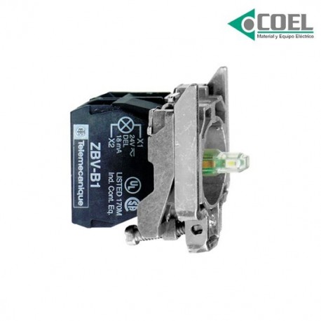 CUERPO PARA PULSADOR ILUMINADO VERDE T/LED H TELEMEC ZB4BW0G35