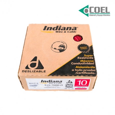 CABLE THW CALIBRE 10  INDIANA ROJO CARRETE - INDIR10C - SLY304